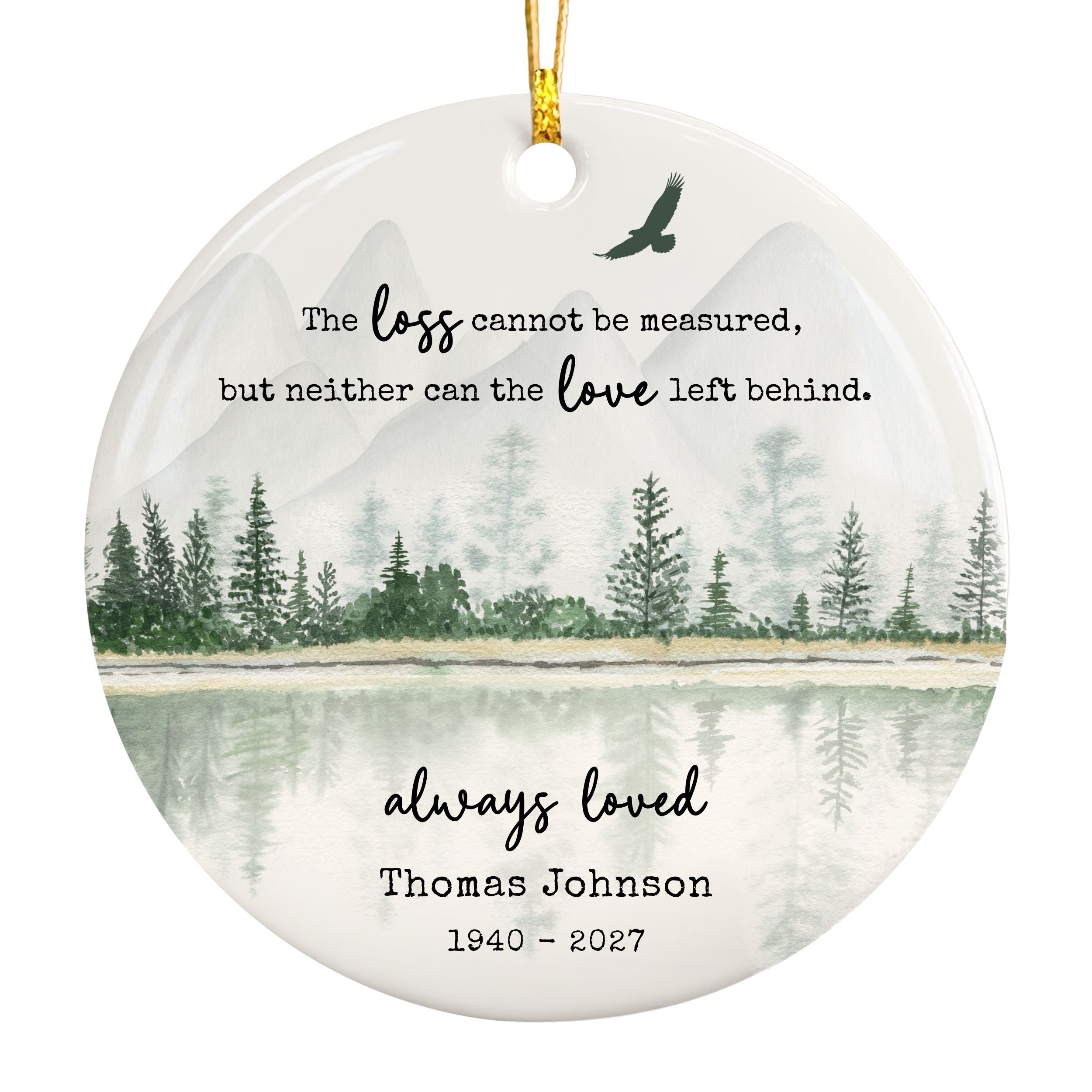 Always Loved Memorial Christmas Ornament, Personalized Sympathy Gift