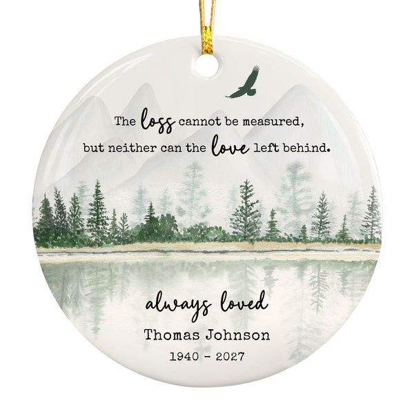 Always Loved Memorial Christmas Ornament, Personalized Sympathy Gift