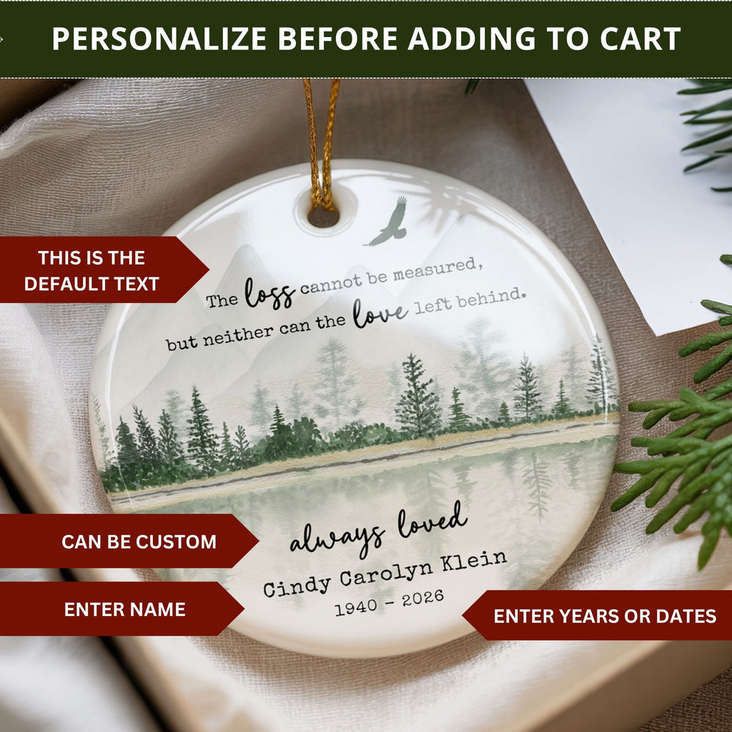 Always Loved Memorial Christmas Ornament, Personalized Sympathy Gift