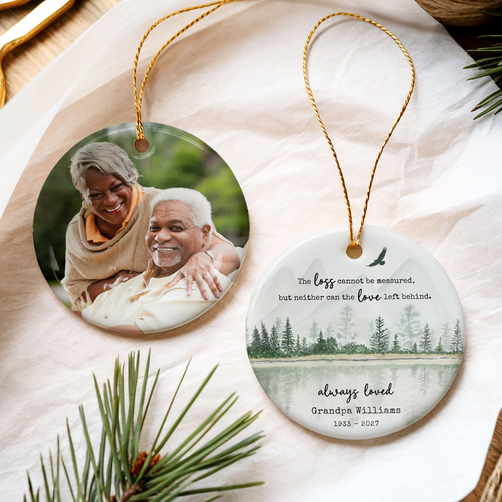 Always Loved Memorial Christmas Ornament, Personalized Sympathy Gift