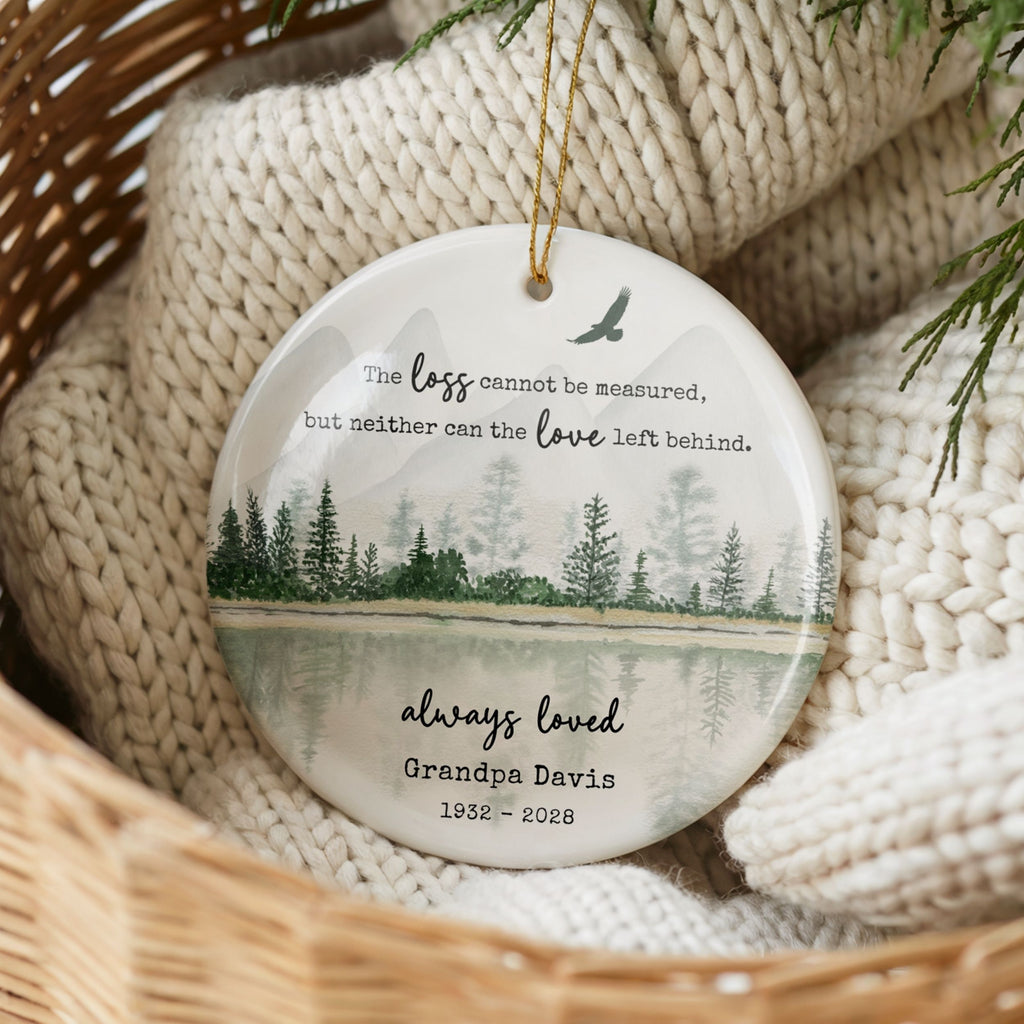 Always Loved Memorial Christmas Ornament, Personalized Sympathy Gift