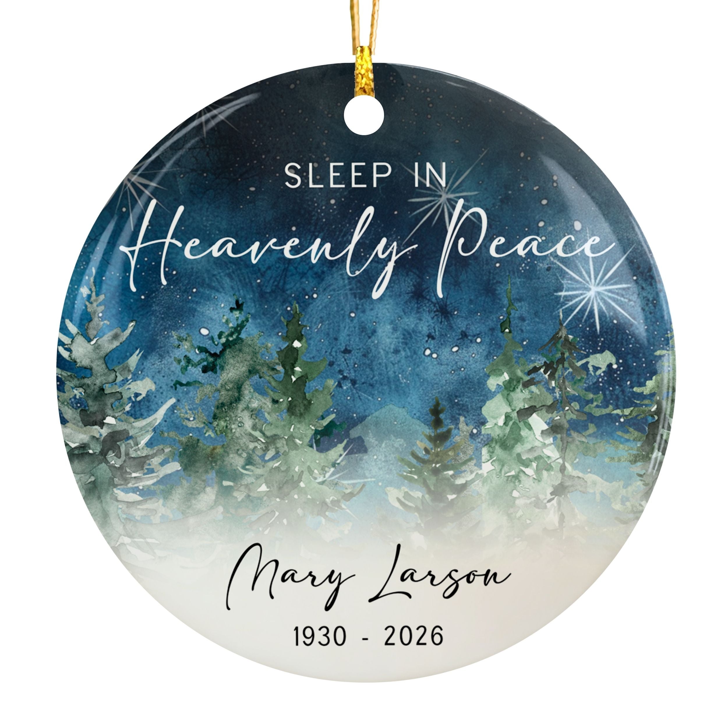 Memorial Christmas Ornament, Sleep in Heavenly Peace Sympathy Gift