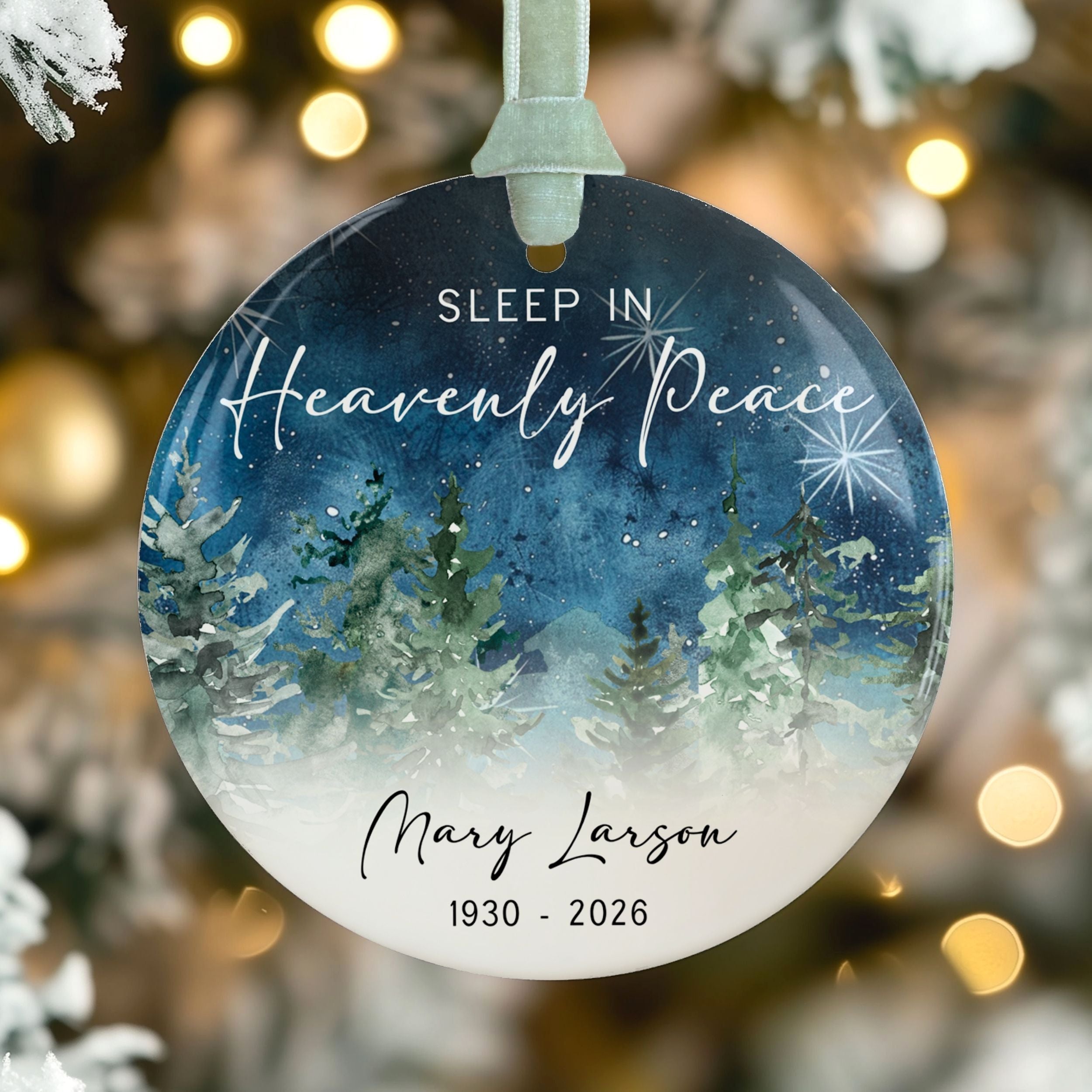 Memorial Christmas Ornament, Sleep in Heavenly Peace Sympathy Gift