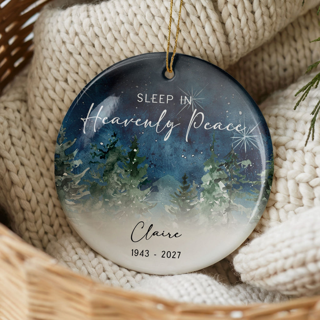 Memorial Christmas Ornament, Sleep in Heavenly Peace Sympathy Gift