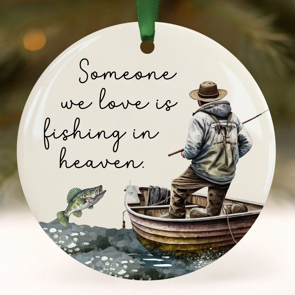 Fishing Memorial Ornament, Fisherman Sympathy Gift, Wholesale Case of 4