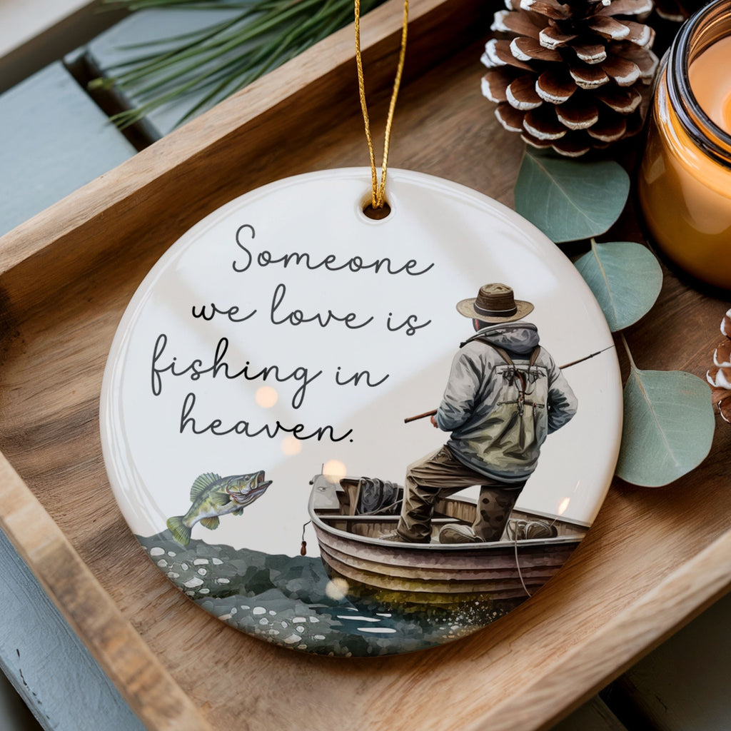 Fishing Memorial Ornament, Fisherman Sympathy Gift, Wholesale Case of 4