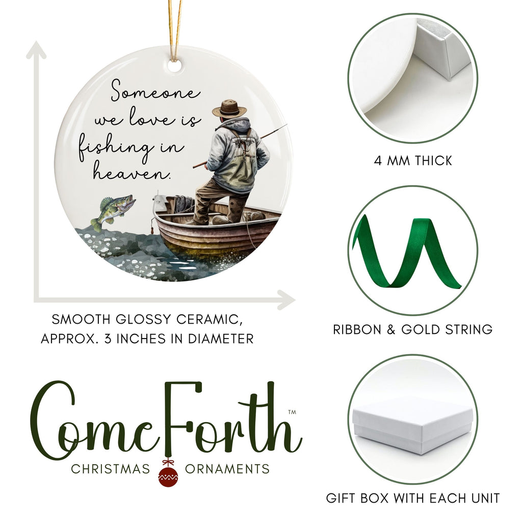 Fishing Memorial Ornament, Fisherman Sympathy Gift, Wholesale Case of 4