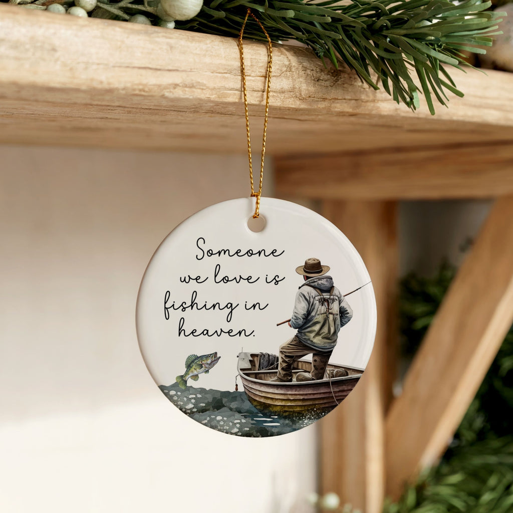 Fishing Memorial Ornament, Fisherman Sympathy Gift, Wholesale Case of 4