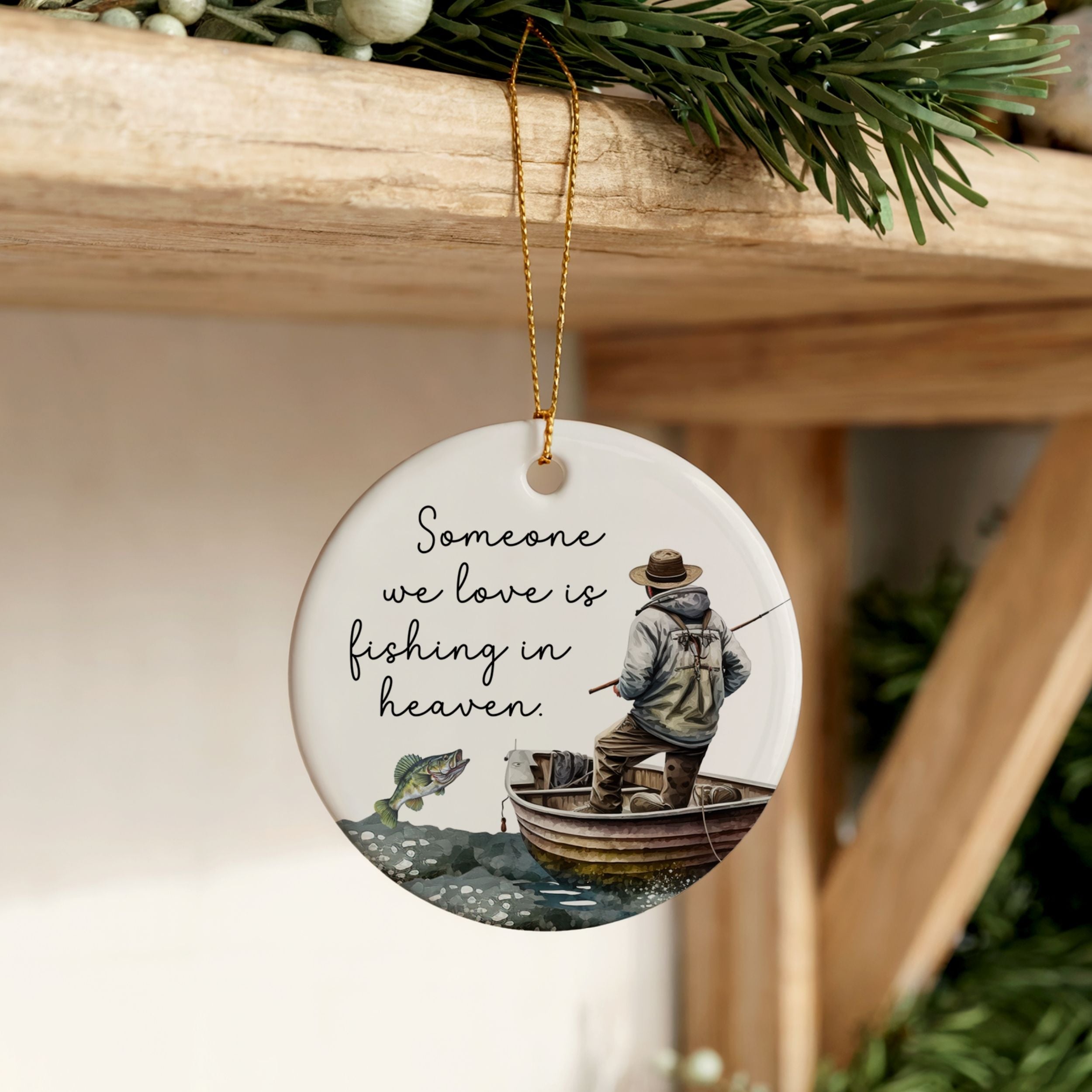 Fishing Memorial Ornament, Fisherman Sympathy Gift, Wholesale Case of 4