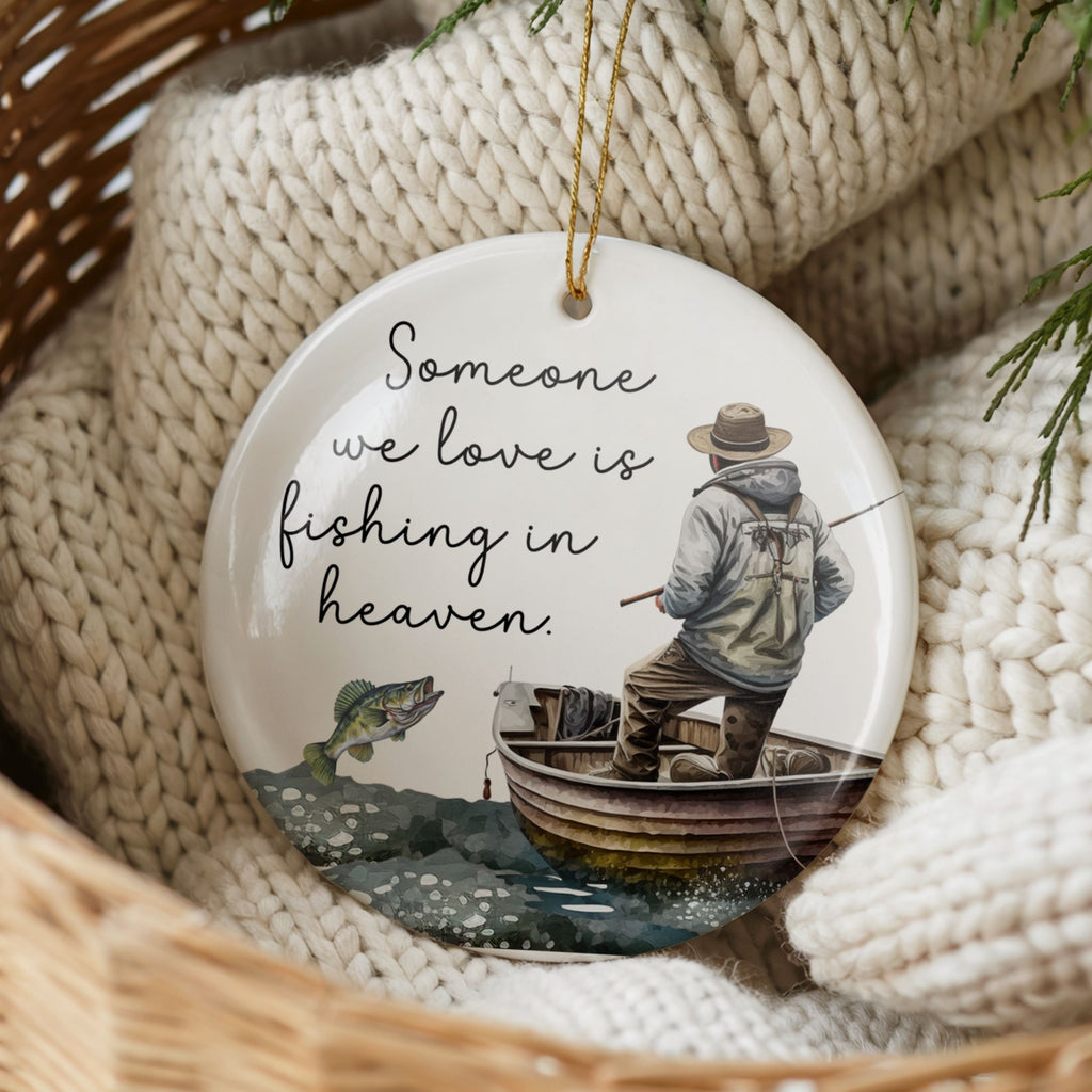 Fishing Memorial Ornament, Fisherman Sympathy Gift, Wholesale Case of 4