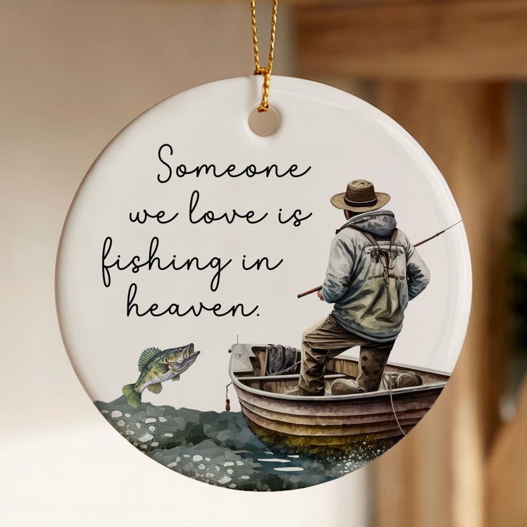 Fishing Memorial Ornament, Fisherman Sympathy Gift, Wholesale Case of 4