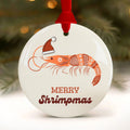 Merry Shrimpmas Christmas Ornament, Funny Coastal Souvenir Gifts, Wholesale Case of 4