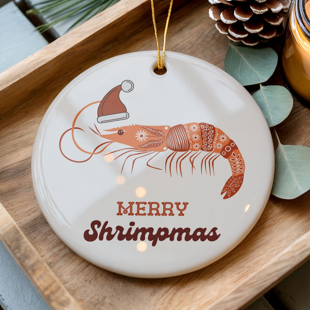Merry Shrimpmas Christmas Ornament, Funny Coastal Souvenir Gifts, Wholesale Case of 4