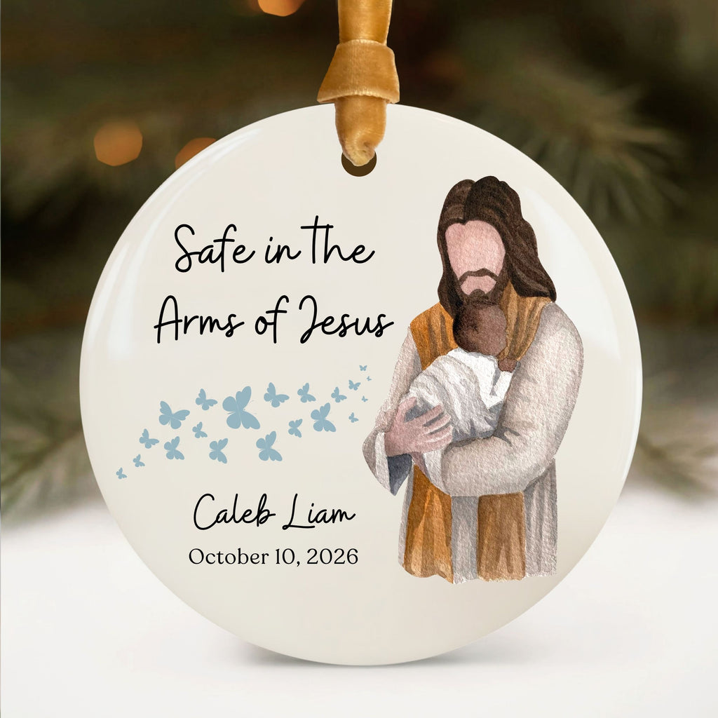 Miscarriage Ornament, Safe in the Arms of Jesus Pregnancy Loss Gift