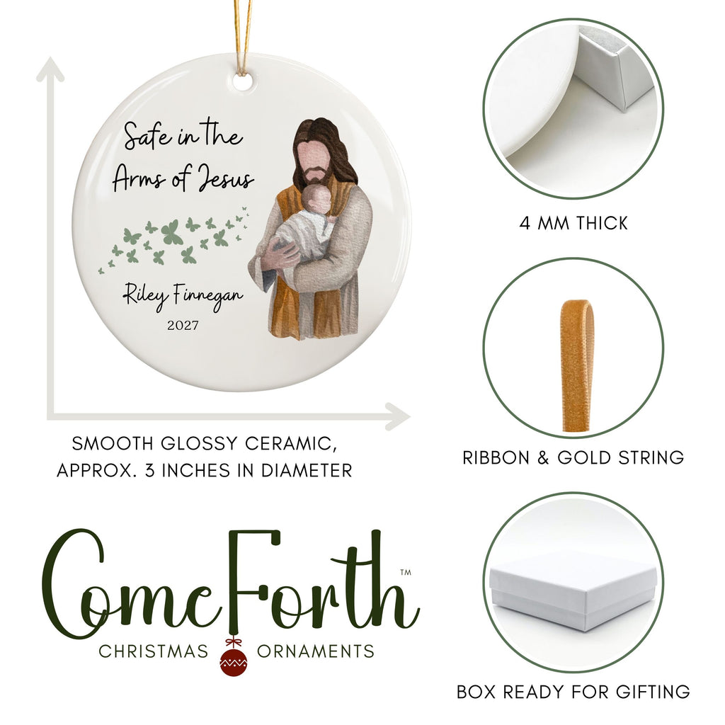 Miscarriage Ornament, Safe in the Arms of Jesus Pregnancy Loss Gift