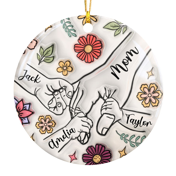 Mom Ornament, Personalized Holding Hands Mother's Day Keepsake