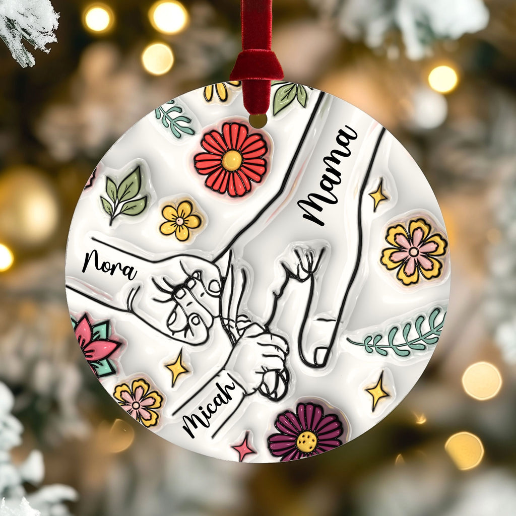 Mom Ornament, Personalized Holding Hands Mother's Day Keepsake