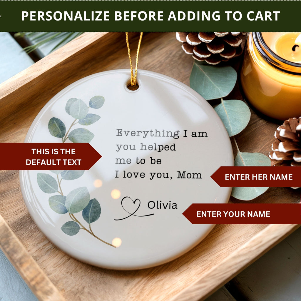 Personalized Mom Ornament, Bonus Mom Mother's Day Gift for Stepmom