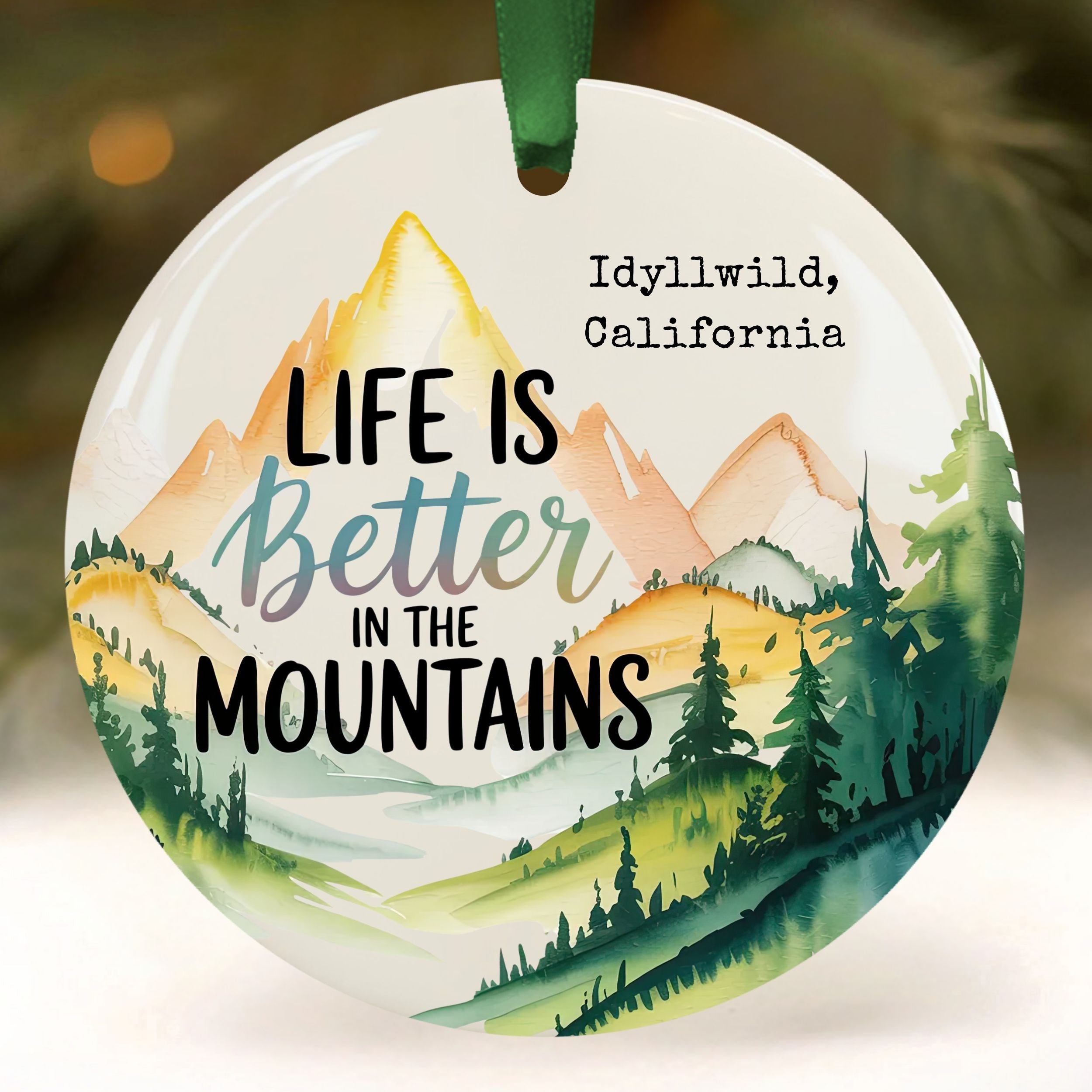 Mountain Christmas Ornament, Life is Better in the Mountains Resort Gift, Wholesale Case of 4