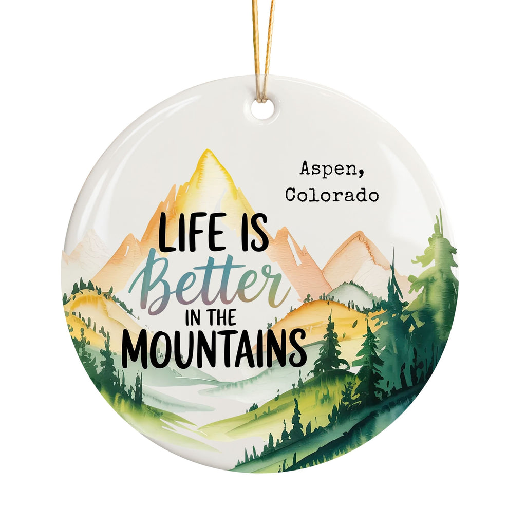 Mountain Christmas Ornament, Life is Better in the Mountains Resort Gift, Wholesale Case of 4