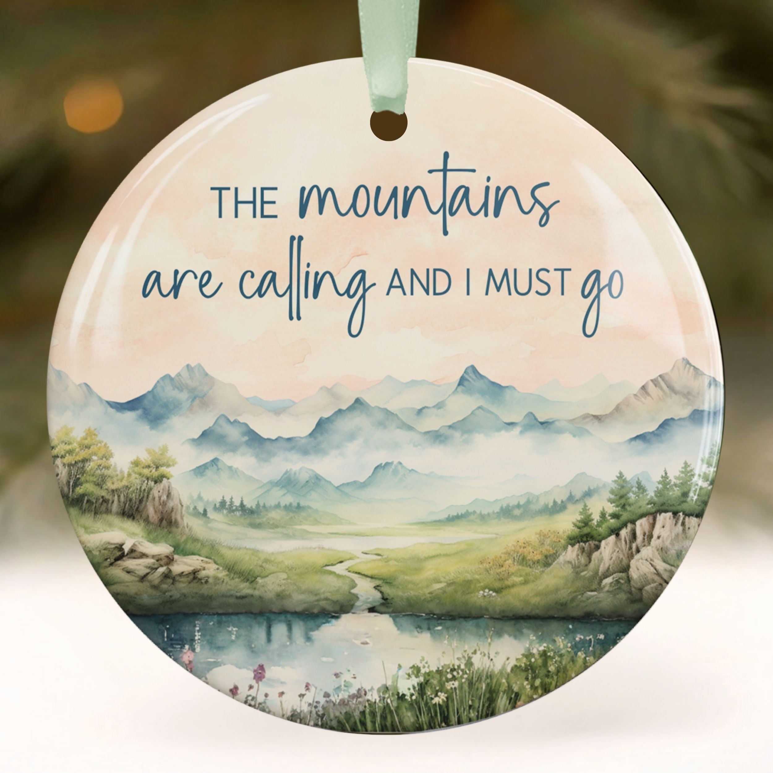 Mountains are Calling Ornament, Hiking Christmas Gifts, Wholesale Case of 4