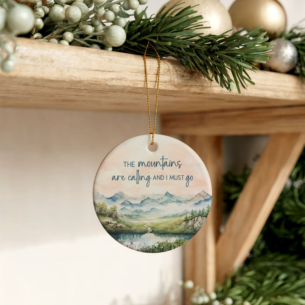 Mountains are Calling Ornament, Hiking Christmas Gifts, Wholesale Case of 4