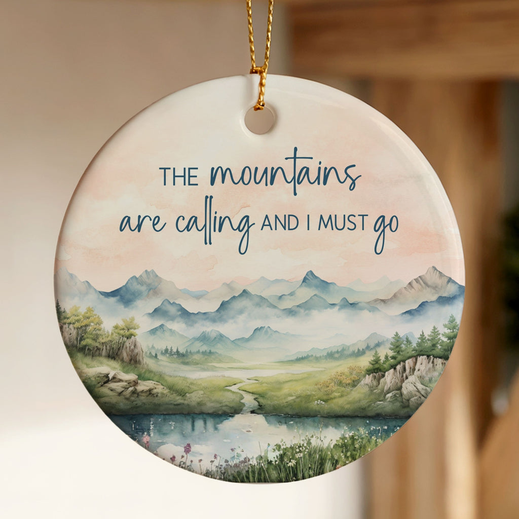 Mountains are Calling Ornament, Hiking Christmas Gifts, Wholesale Case of 4