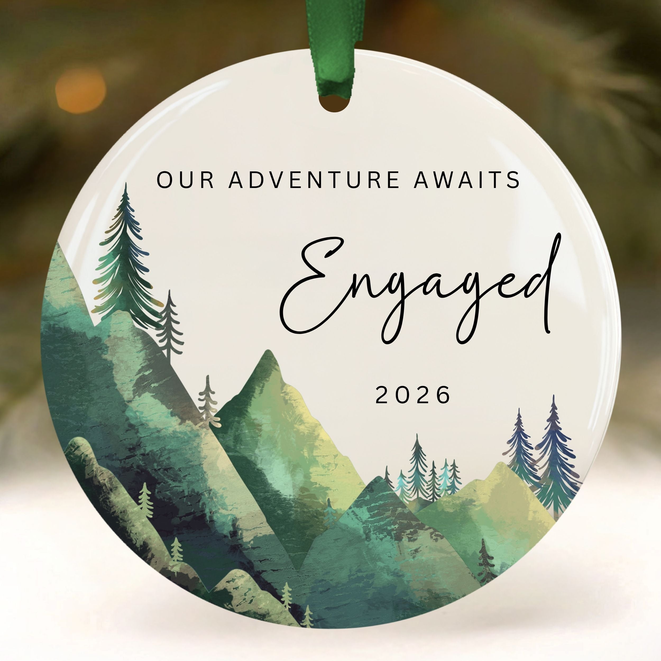 Engaged Ornament 2026, Mountain Hiking Engagement Gifts, Wholesale Case of 4