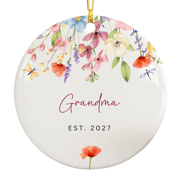 New Grandma Ornament, Personalized Promoted to Grandma Gifts