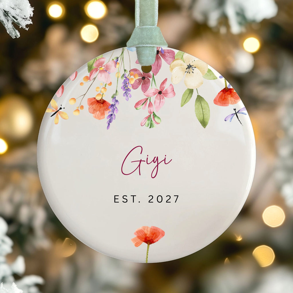 New Grandma Ornament, Personalized Promoted to Grandma Gifts