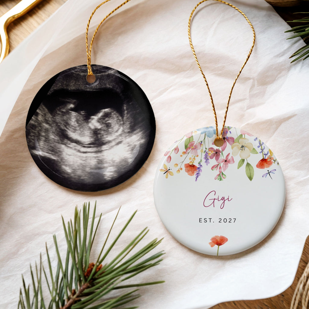 New Grandma Ornament, Personalized Promoted to Grandma Gifts