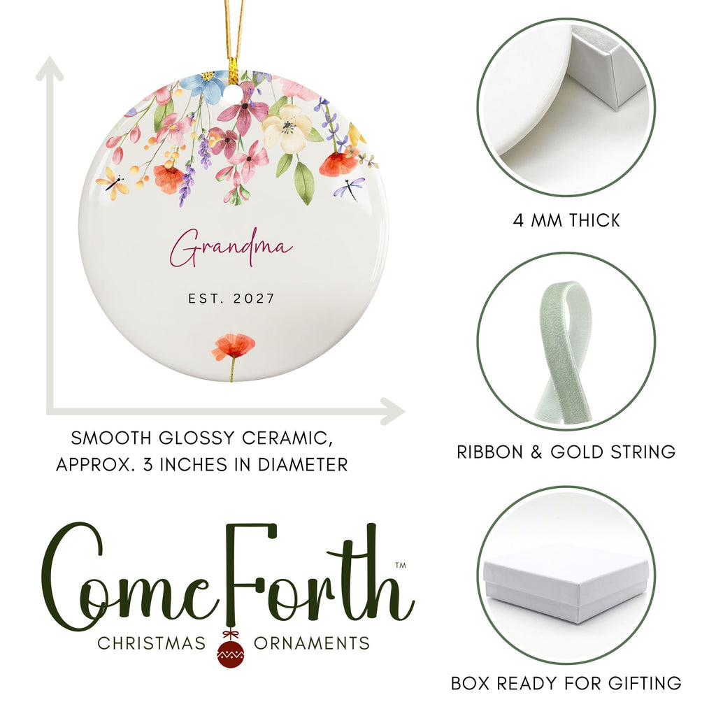 New Grandma Ornament, Personalized Promoted to Grandma Gifts
