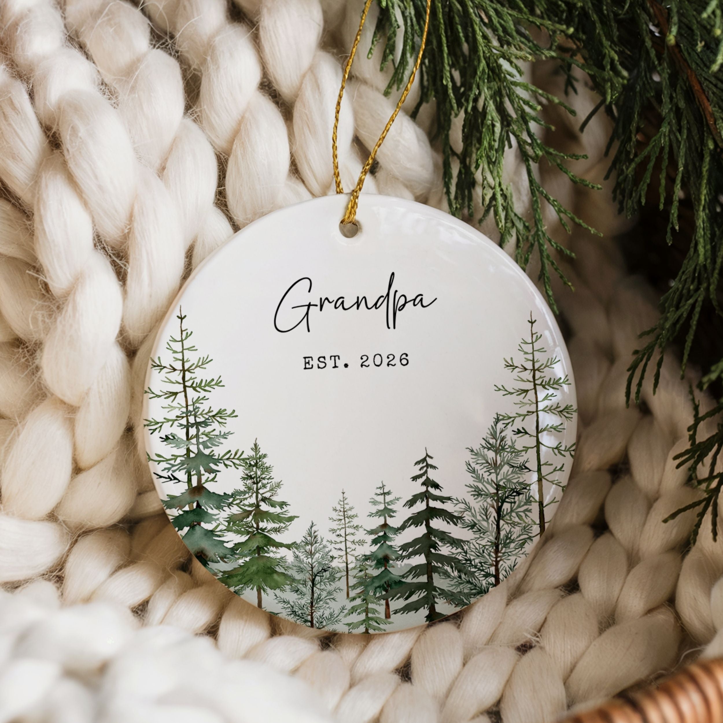 New Grandpa Christmas Ornament, Personalized Becoming Grandpa Gift