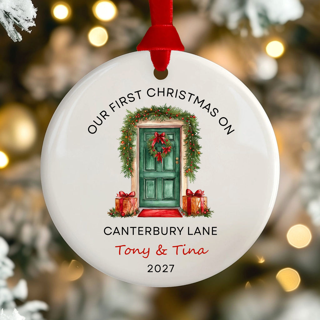 New Home Ornament, Personalized Address First Christmas Keepsake