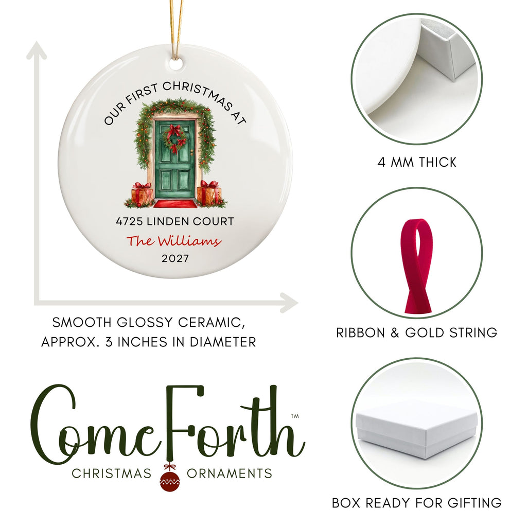 New Home Ornament, Personalized Address First Christmas Keepsake