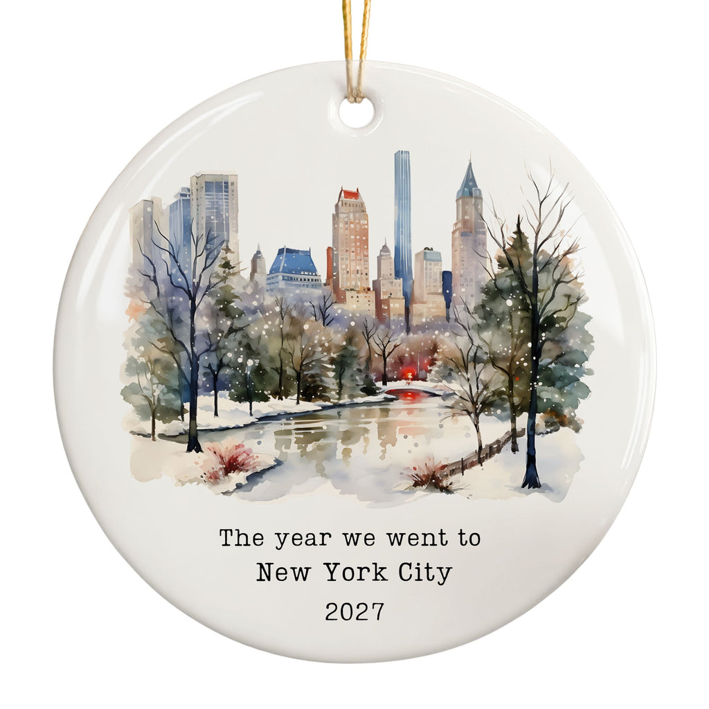 New York City Christmas Ornament, Personalized NYC Travel Souvenir