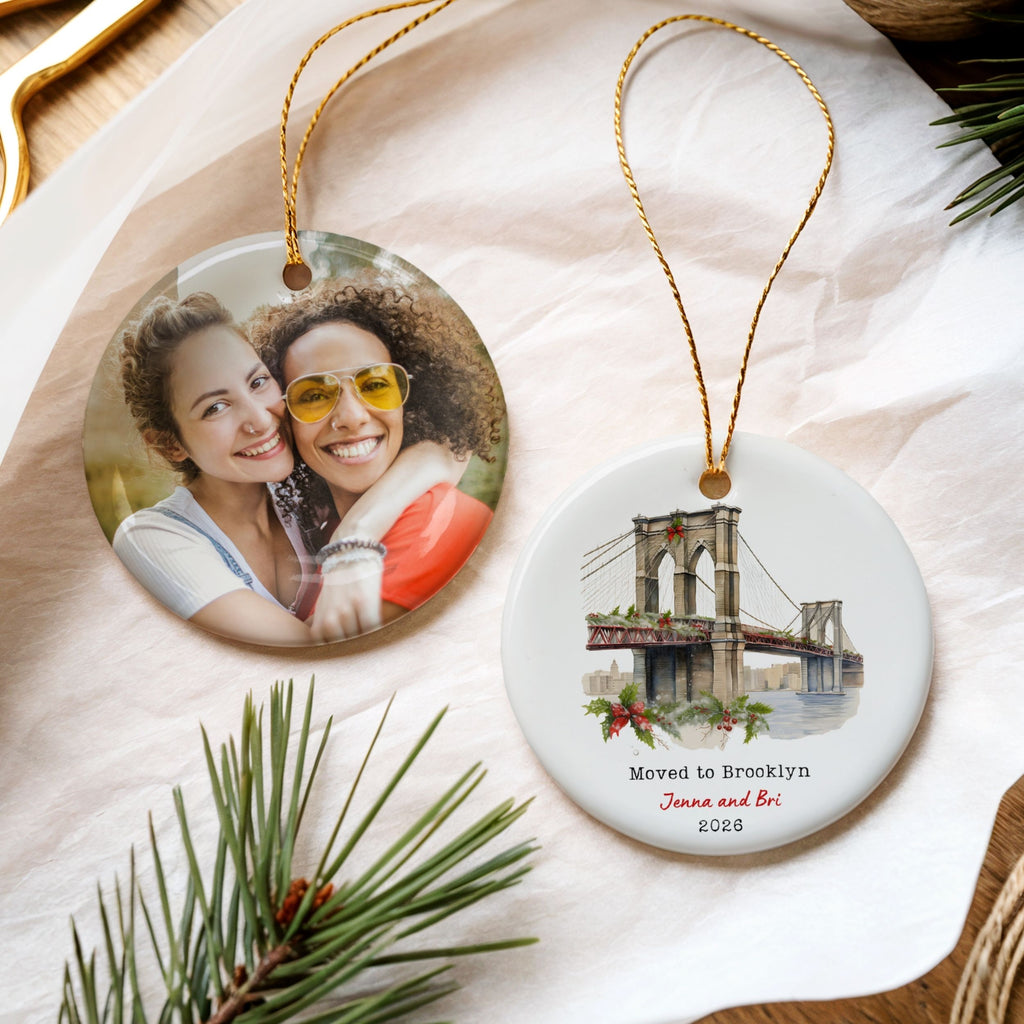 New York City Christmas Ornament, Personalized NYC Travel Souvenir