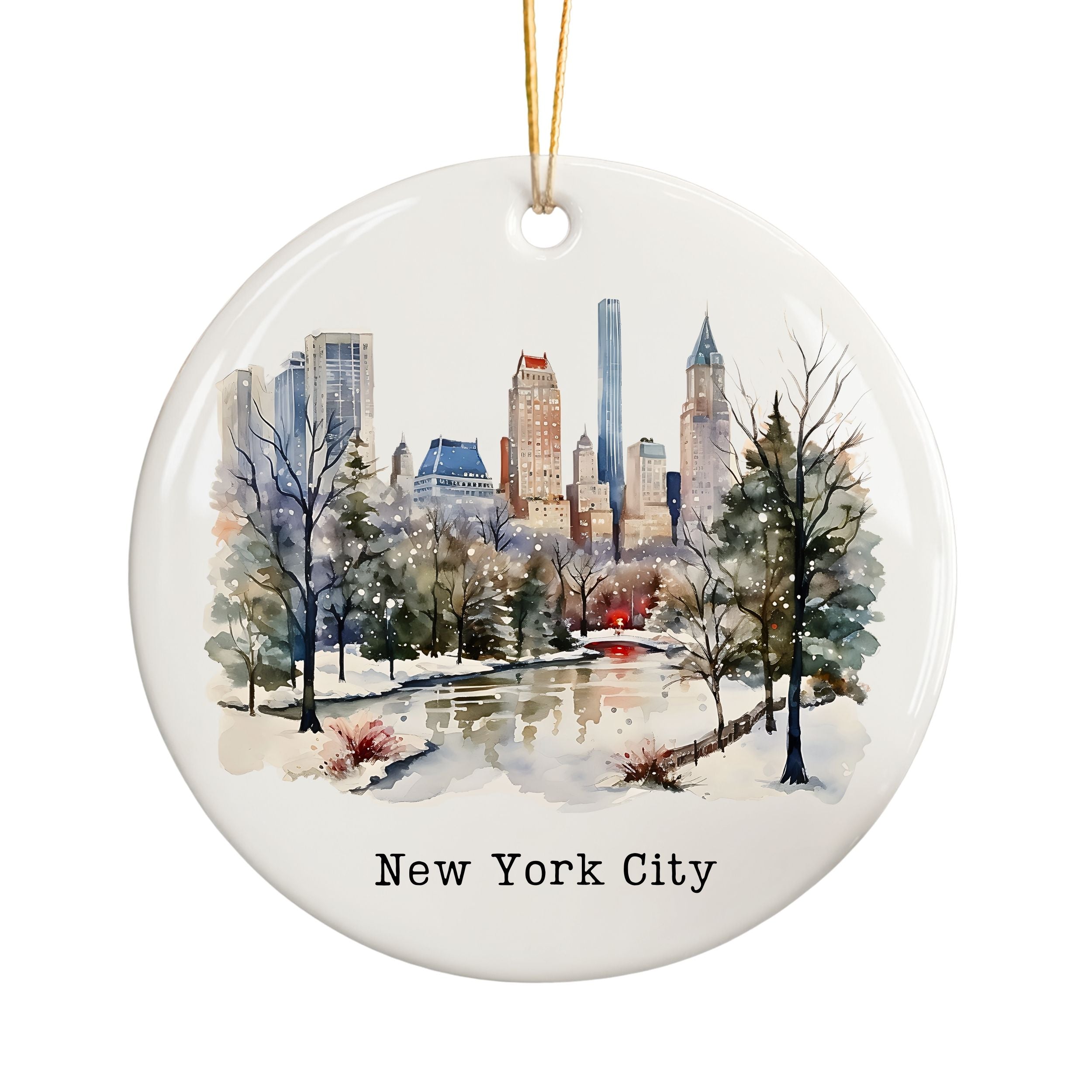 New York City Christmas Ornament, Central Park Souvenir Gift, Wholesale Case of 4