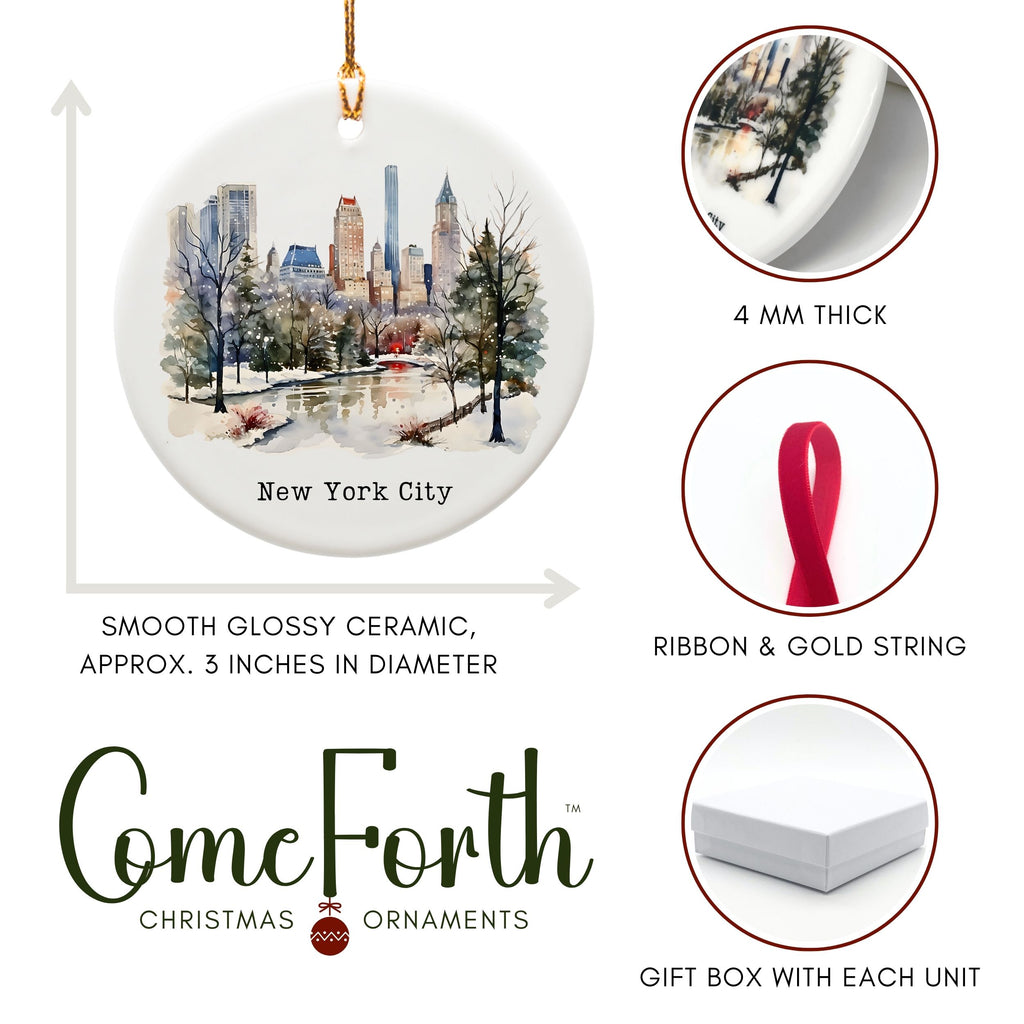 New York City Christmas Ornament, Central Park Souvenir Gift, Wholesale Case of 4