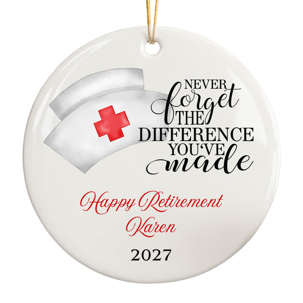 Nurse Retirement Ornament, Personalized Retired RN Gift