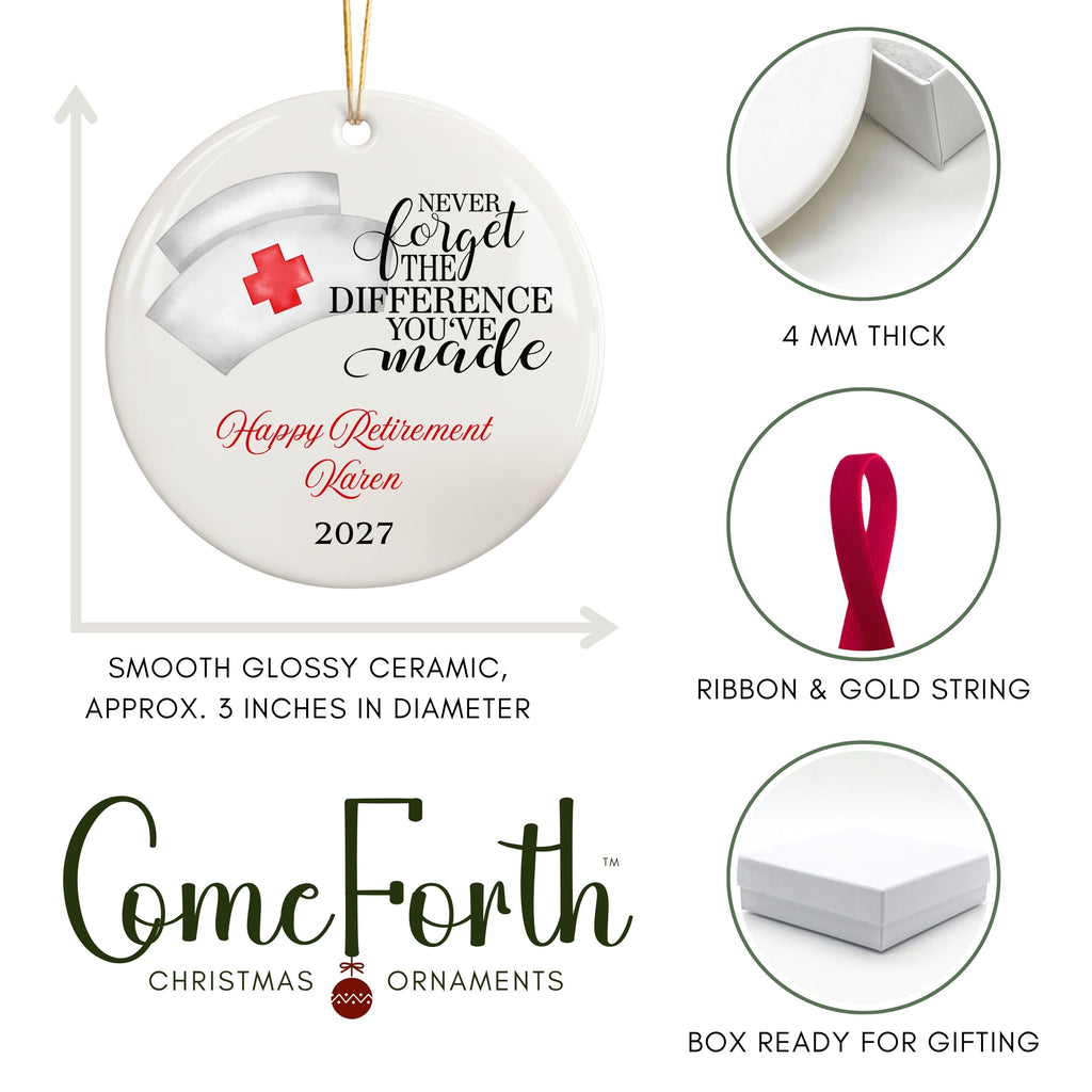 Nurse Retirement Ornament, Personalized Retired RN Gift