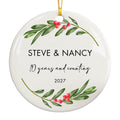 Custom Wedding Anniversary Gift, Personalized Christmas Ornament