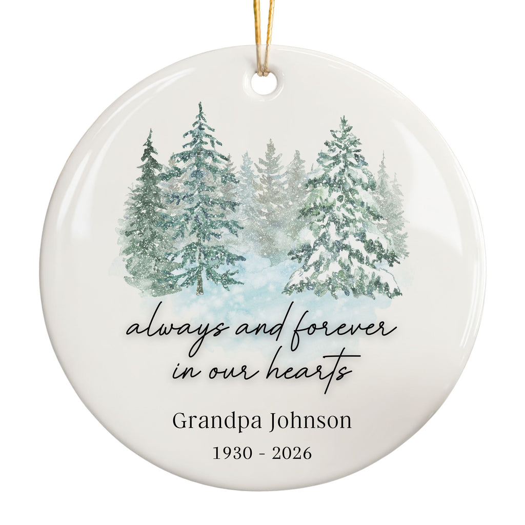 Memorial Ornament, Personalized Sympathy Gift, Always and Forever