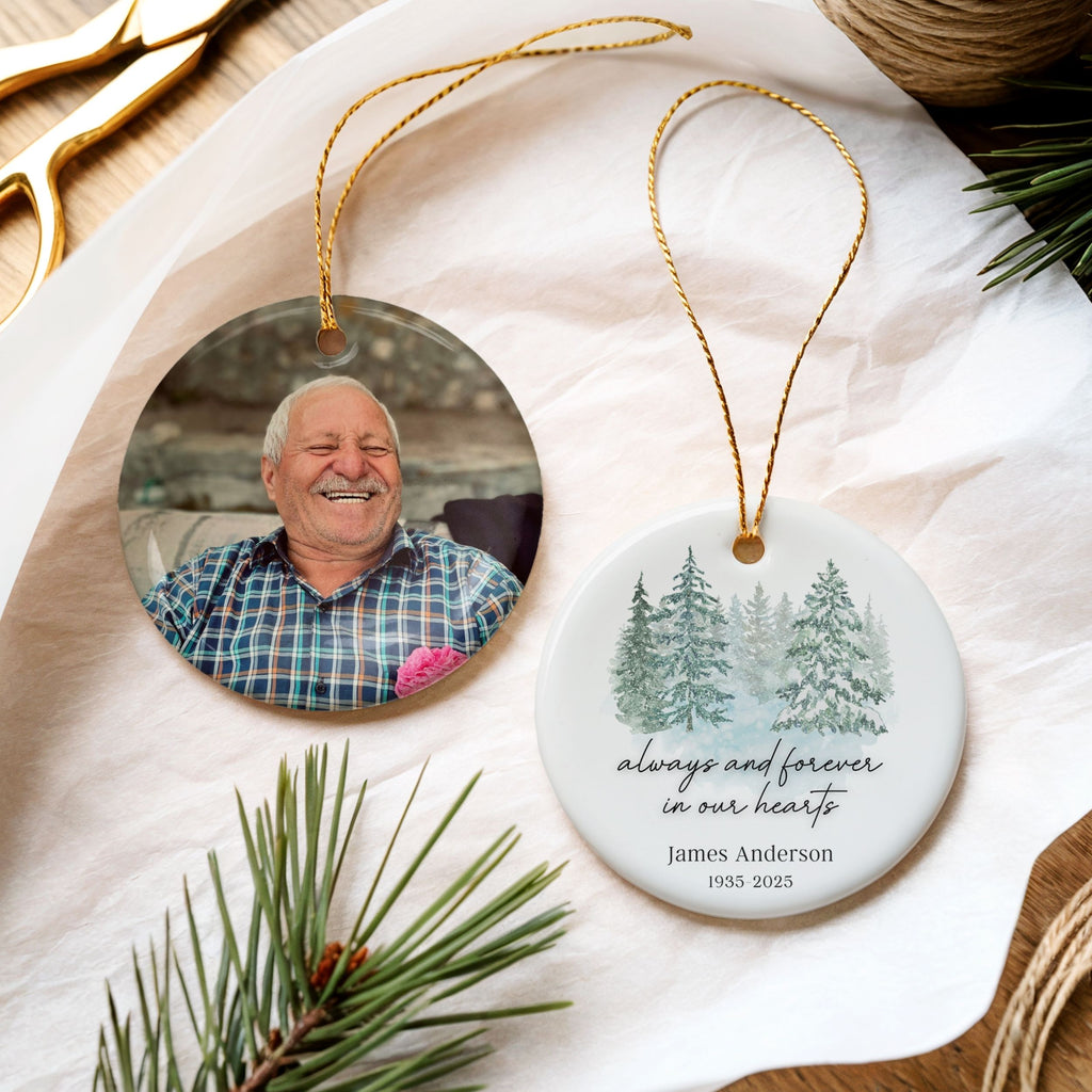 Memorial Ornament, Personalized Sympathy Gift, Always and Forever