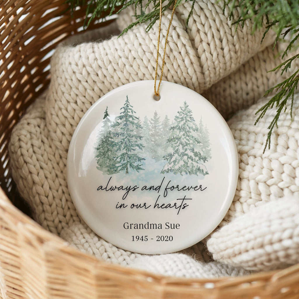 Memorial Ornament, Personalized Sympathy Gift, Always and Forever