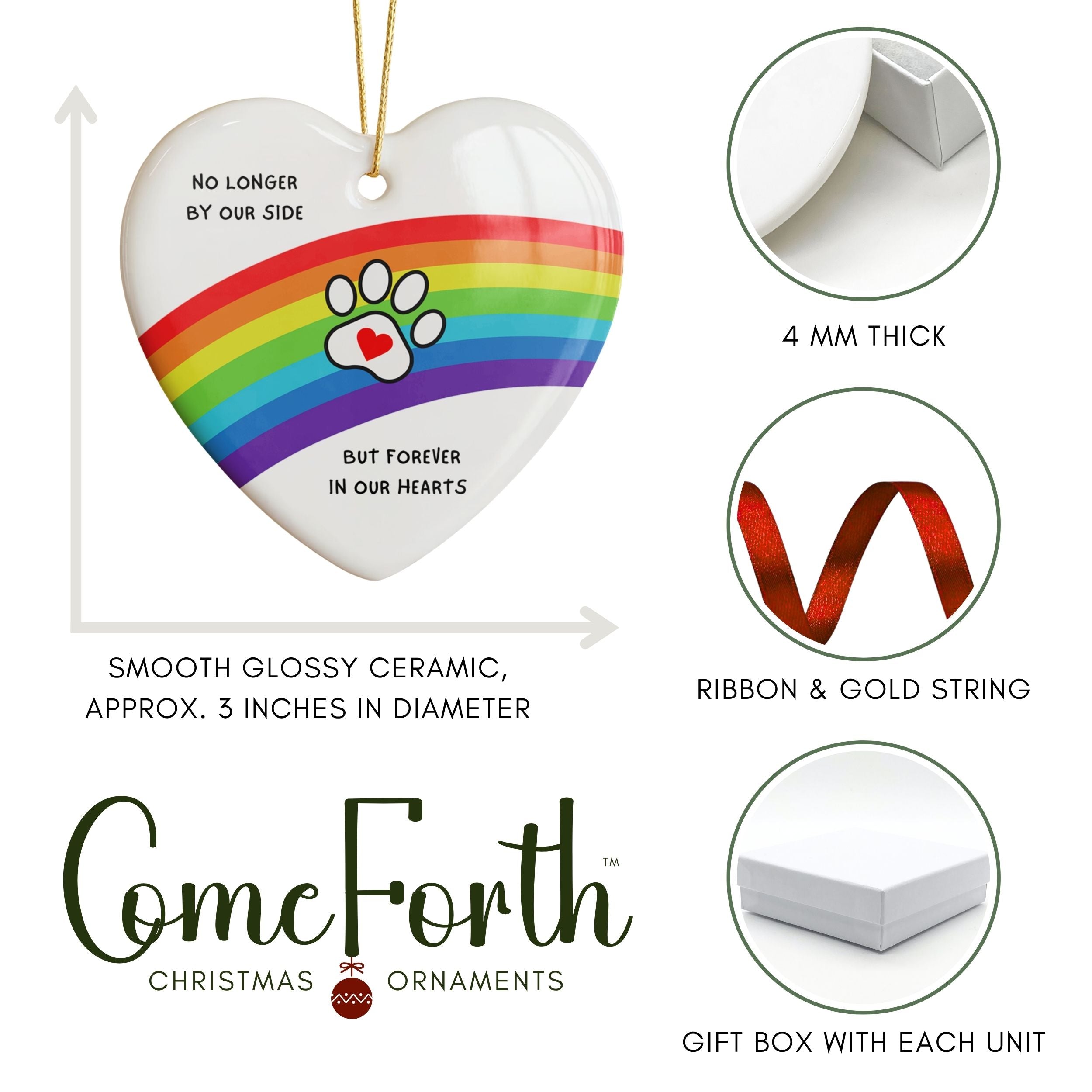 Rainbow Bridge Ornament, Dog Memorial Gift, Wholesale Case of 4