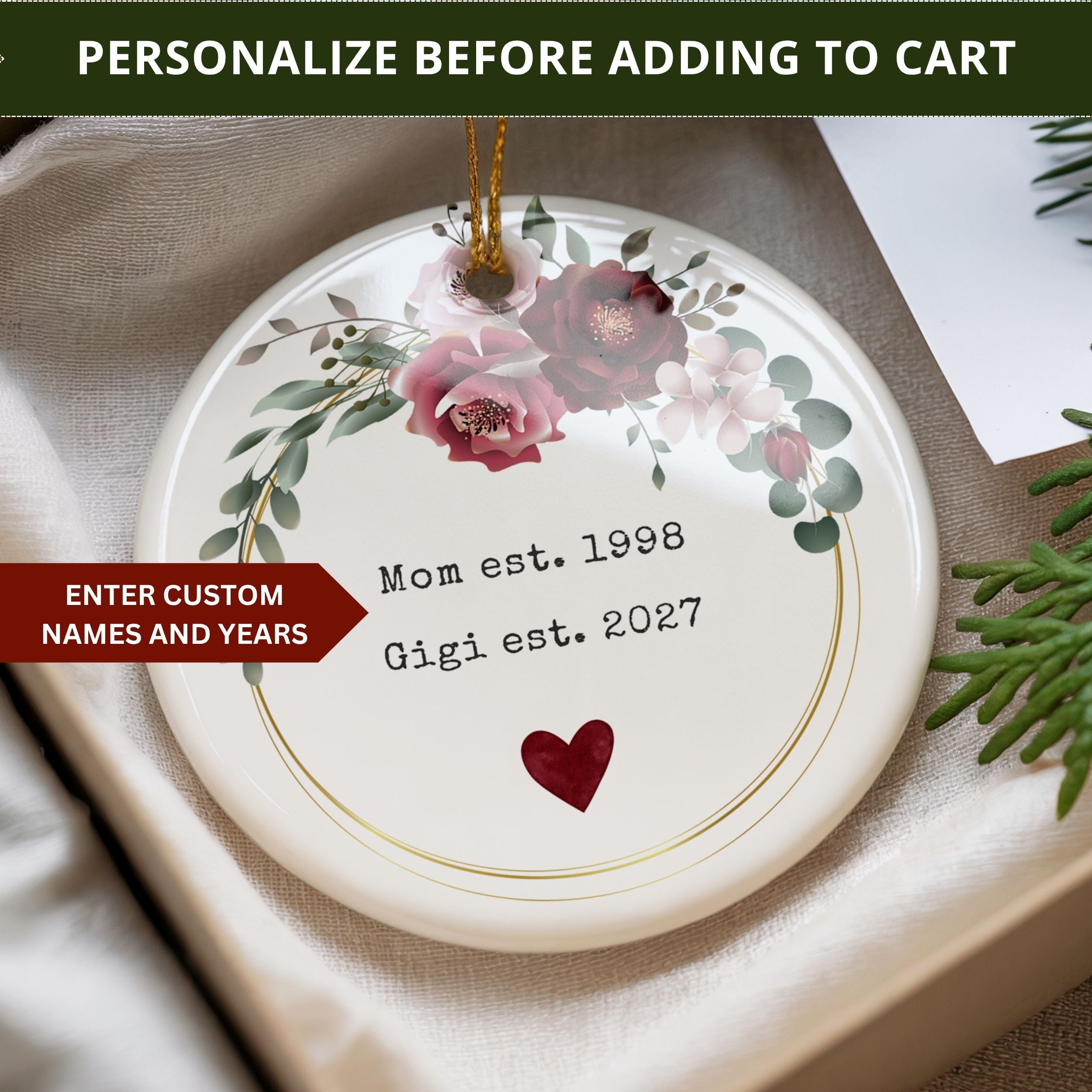 Promoted to Grandma Christmas Ornament, Pregnancy Reveal Gift