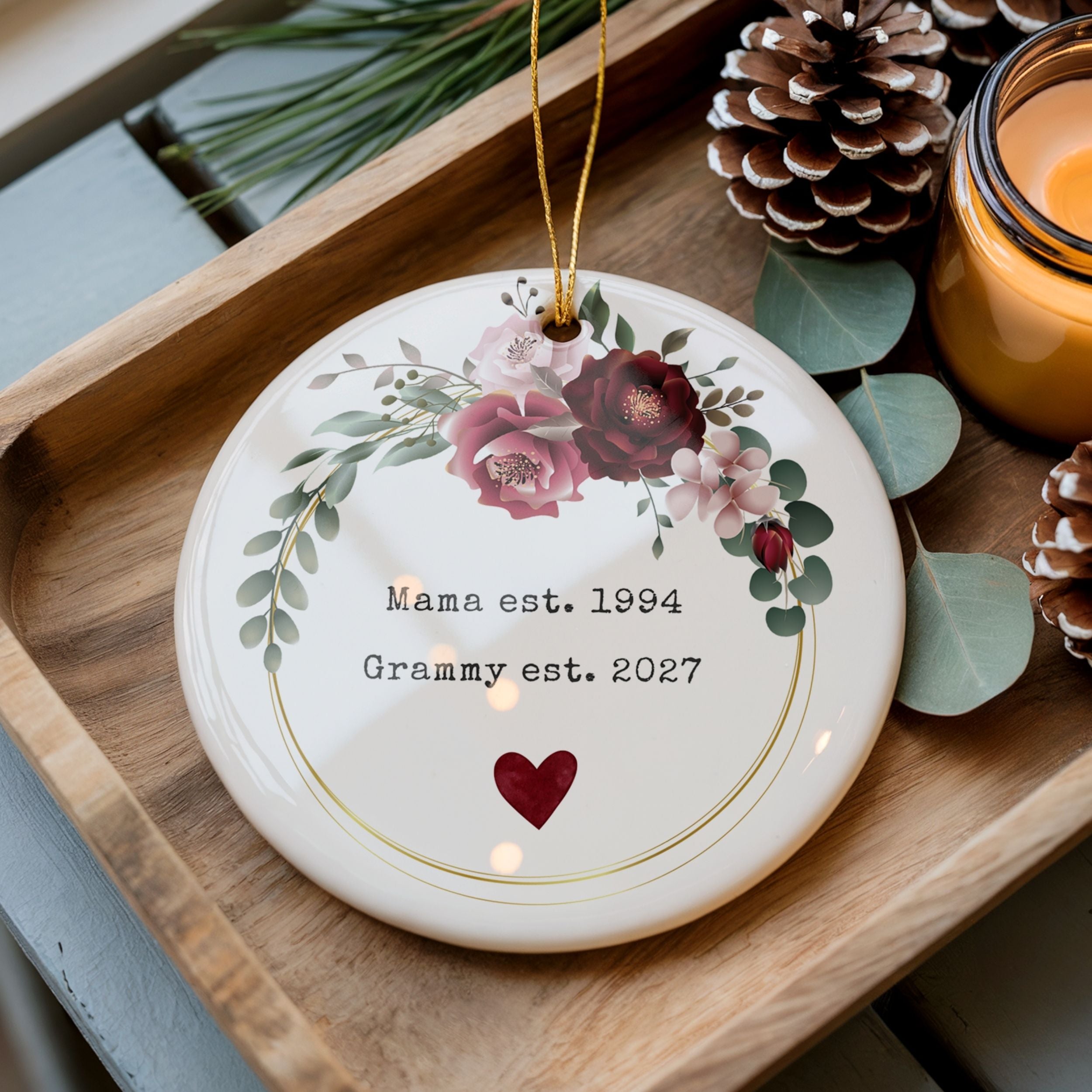 Promoted to Grandma Christmas Ornament, Pregnancy Reveal Gift