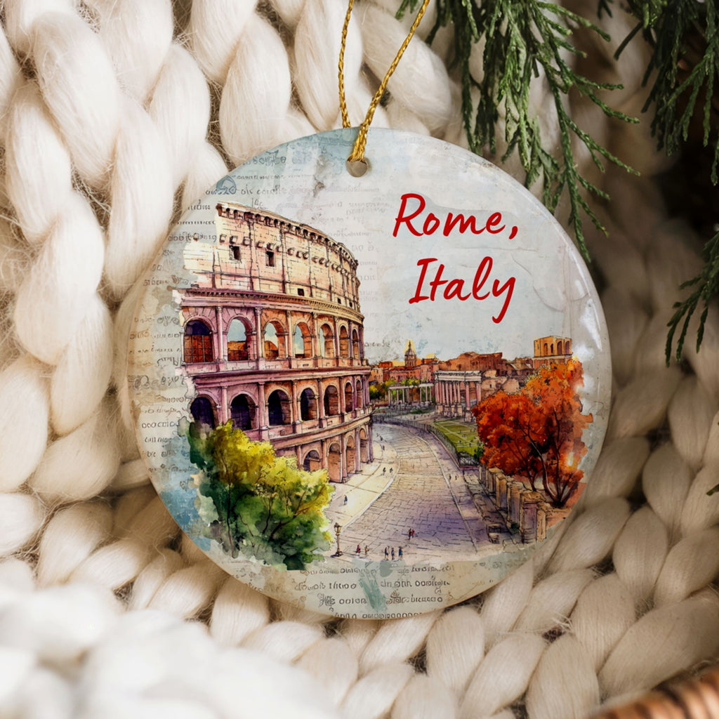 Personalized Rome Christmas Ornament, Italy Travel Gift