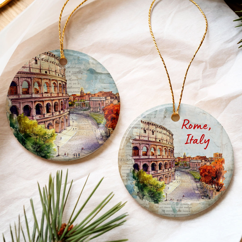 Personalized Rome Christmas Ornament, Italy Travel Gift